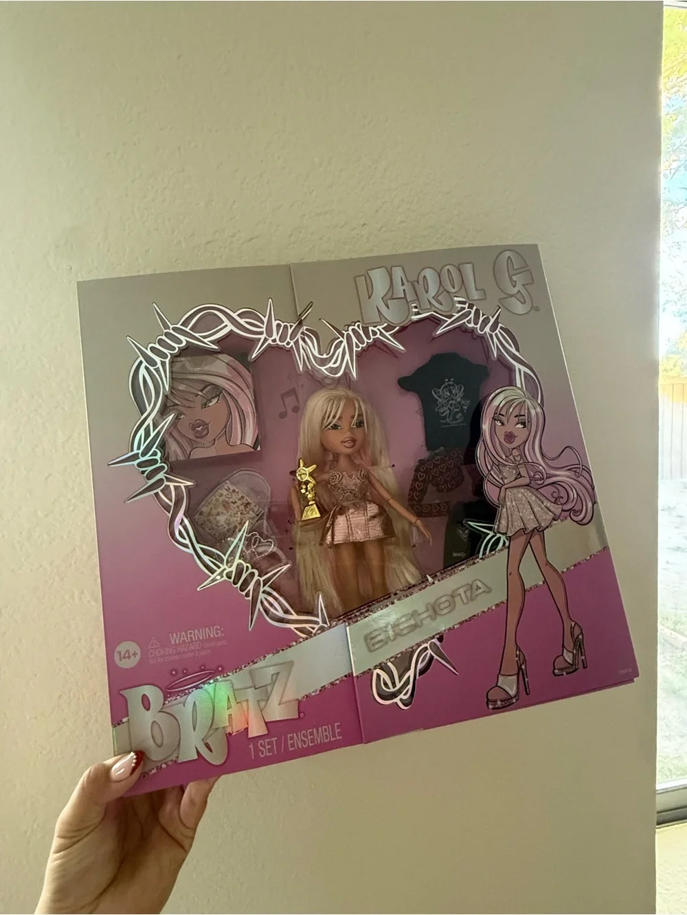 Bratz Karol G Eisha Doll - Pink Fashion Doll with Gold Accessories